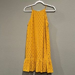 Soprano Yellow Halter Lace Mini Dress